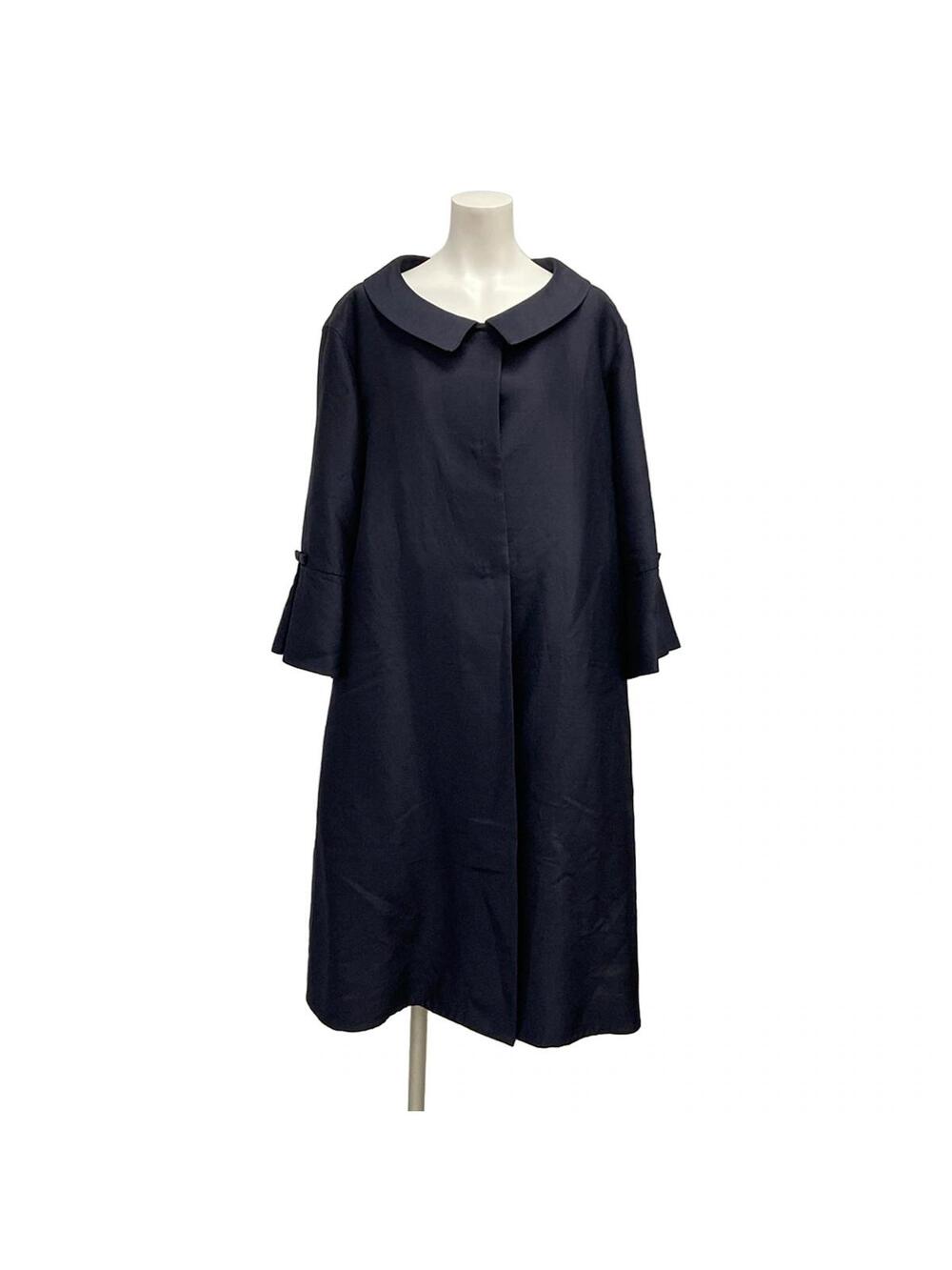 Foxey Dark Navy Wool Silk Women's Coat #342385F90B